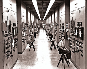 Women monitored control panels at the Y-12 plant in Oak Ridge.