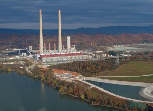 TVA's Kingston Fossil plant is one of the many coal-burning facilities in Central Appalachia's front yard. Yet, fewer and fewer plants in the Southeast are purchasing coal from Appalachia. Instead, utilities are looking to the cheaper Powder River and Illinois basins. Photo from tva.com