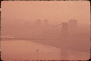 Heavy smog once blanketed many of the nation's cities. Pictured here is New York's George Washington Bridge in 1973. Photo credit: U.S. National Archives