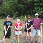 Appalachian Voices staff and interns working on biking trails near Norton, Va., with Shayne Fields.