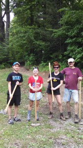 Appalachian Voices staff and interns working on biking trails near Norton, Va., with Shayne Fields.