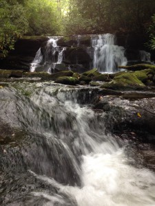 The Bald River pours over an unnamed waterfall that shelters a shallow swimming hole in the Upper Bald Wilderness Study Area. The Upper Bald is one of six areas included in the Tennessee Wilderness Act, which would designate more wilderness in the Cherokee National Forest. Photo by Chris Samoray. 