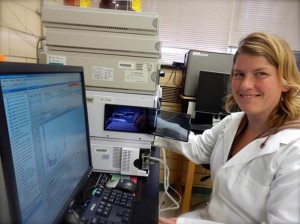 Vickers works in the Blue Ridge Bionetwork lab, which hosts training, education and outreach in addition to lab services. Photo courtesy of Bent Creek Institute