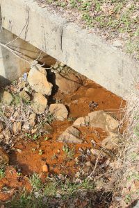 Acid mine drainage flows from a mountaintop removal coal mine into Looney Creek in Wise County, Va. 