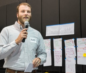Adam Wells, economic diversification campaign coordinator with Appalachian Voices, at the community forums in  Wise County, October 15, 2015. Click for more pictures