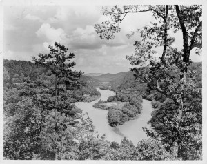 Image of Great Smoky Mountains National Park, left, presumed to be by George Masa.