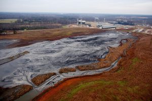 The Buck Steam Station coal ash impoundment in North Carolina. Photo © Les Stone / Greenpeace