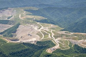 Mountaintop removal coal mining continues to threaten the mountains and rivers of Central Appalachia. This image of Kayford Mountain was taken in July 2014. Photo by Lynn Willis, courtesy of Appalachian Voices/Southwings 