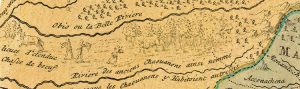 Lamar Marshall compares archival materials like this 1759 hand-drawn map to archival journals and land surveys to help find the location of old Cherokee trails and towns. Scan courtesy of Lamar Marshall