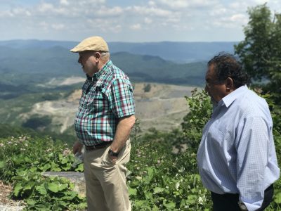 Stanley Sturgill, of Kentuckians for the Commonwealth and Rep. Grijalva view the Looney Ridge Mine.