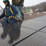 Solar panels being installed