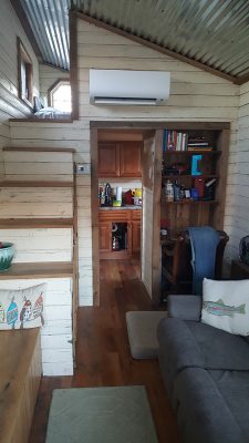 vertical interior photo of tiny house