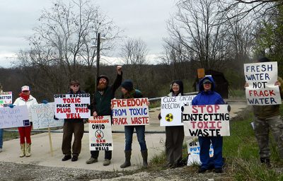 protest against frack waste disposal