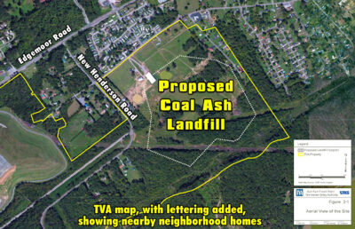 map of coal ash landfill site
