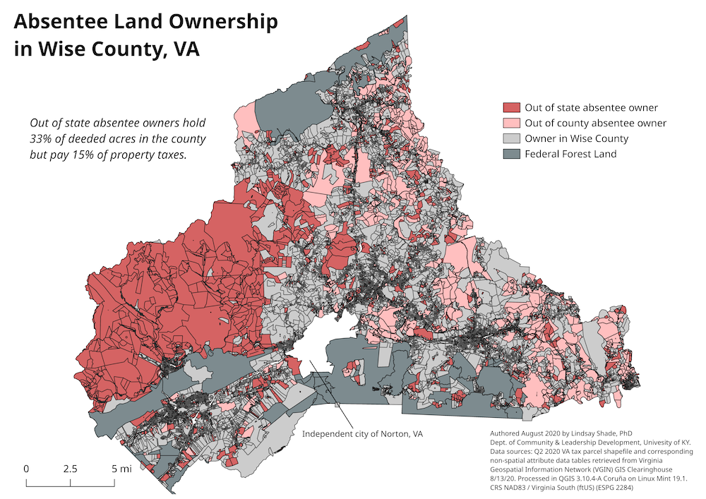 Absentee land ownership in Wise County
