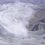 dust rising from surface mine