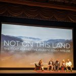 Deputy Executive Director Kate Boyle moderates a panel of pipeline fighters featured in the film.