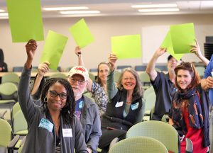 Citizens signal their support for clean energy at a recent meeting of the Dept. of Environmental Quality's Clean Power Plan stakeholders group,