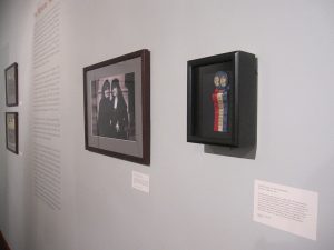 The museum displays a ribbon memorializing Sid Hatfield and Ed Chambers and a photograph of their widows. Photo courtesy of West Virginia Mine Wars Museum 