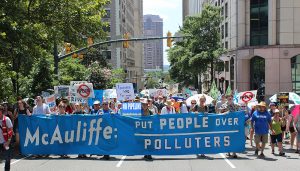 Virginians marched in Richmond to urge Gov. McAuliffe to stand against the fossil fuel industry. Photo courtesy of Chesapeake Climate Action Network 
