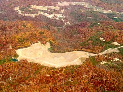 A former surface mining site in Tennessee. Photo taken October 2012, flight courtesy Southwings