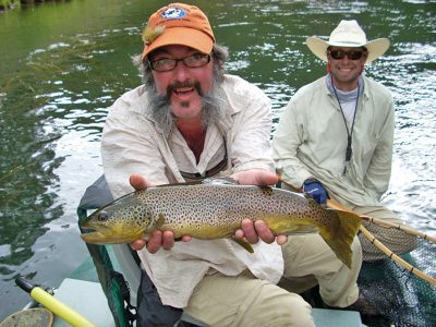 Keel with brown trout 