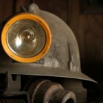A miner's helmet.