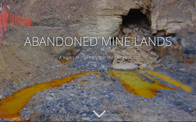 Image of the Abandoned Mine Lands story map website