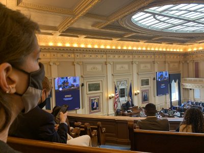 Virginia Field Coordinator Jessica Sims observes a session of the House of Delegates. Photo by Jen Lawhorne