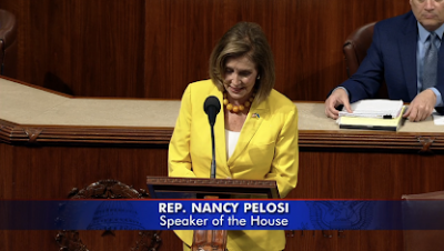 Speaker of the House Nancy Pelosi argues in favor of the bill prior to its passage.