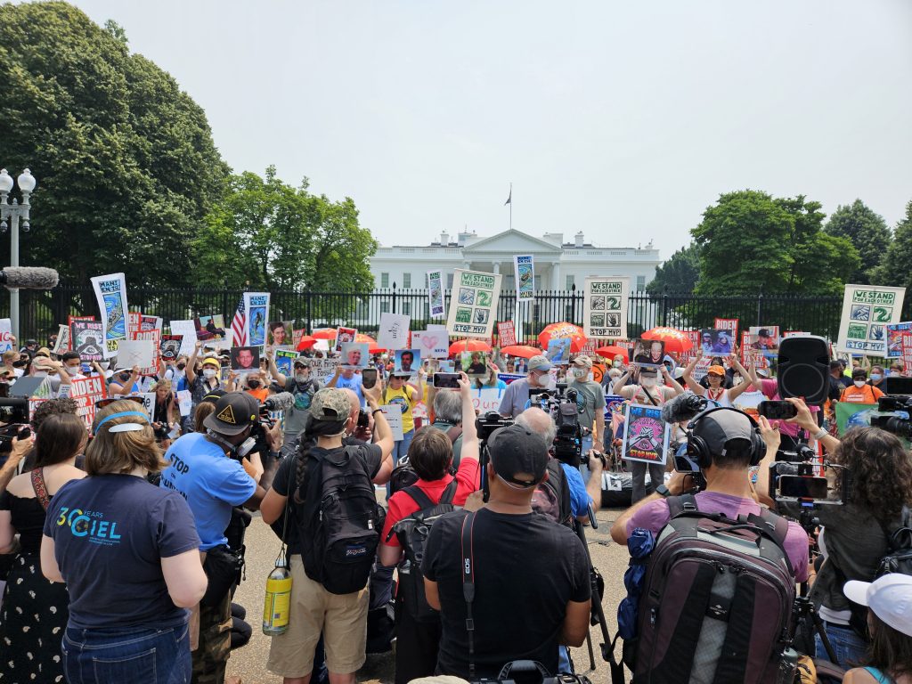 Hundreds showed up at a White House rally on June 8 to oppose the Mountain Valley Pipeline.