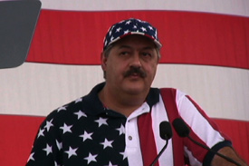 Don Blankenship speaks at last years Friends of America Rally. Photo by Flux Rostrum