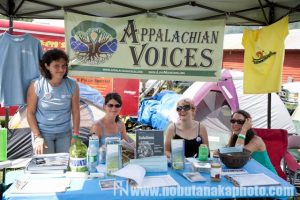 Appalachian Voices booth at Music on the Mountaintop