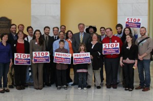Rep. Frank Pallone (D-NJ), sponsor of the Clean Water Protection Act, with Appalachian Voices and citizens lobbyists at the 8th annual End Mountaintop Removal Week in Washington. 