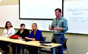 Coal Ash Stories Panel - (left to right) - Joan Walker (Southern Alliance for Clean Energy), Rhiannon Fionn-Bowman (Coal Ash Chronicles), Donna Welch (impacted resident of Juliette, GA), Brian Adams (Attorney at Gautreax & Adams)