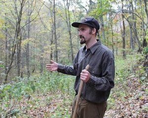 Adam Hall speaks to a group of environmental advocates about the diverse ecology at risk of destruction from mountaintop removal. Photo courtesy of Adam Hall