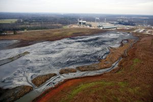 A coal ash pond at Duke Energy’s Buck Power Plant. Photo by Les Stone / Greenpeace