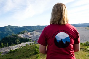 Amy Adams of Appalachian Voices looks over a mountaintop removal mine visible from Kayford Mountain, W.Va. Photo by Lynn Willis.