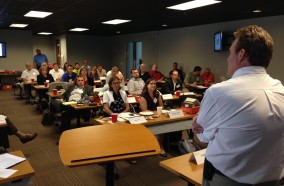 Frank Rapley, General Manager of TVA's Energy Efficiency Programs, presents on the new EE programs that TVA will be offering in 2015. Photo credit: Tennessee Electric Cooperative Association.