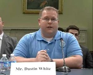 Dustin White, an organizer for the Ohio Valley Environmental Coalition, testifies before a House Subcommittee about mountaintop removal and its impacts on Appalachian communities.