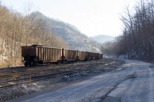 A train leads up to a Patriot Coal site in Kanawha County, W.Va. Photo by Foo Conner | Jekko.