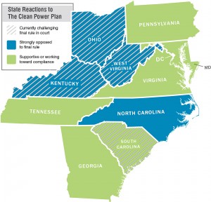 States reactions to the Clean Power Plan. Map by Haley Rogers 