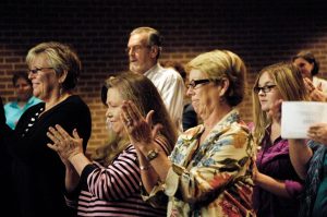 Stokes County, N.C., residents applaud after county commissioners approved a three-year moratorium on fracking. A new state law seeks to invalidate the Stokes ordinance and others like it. Photo by David Dalton of No Fracking in Stokes