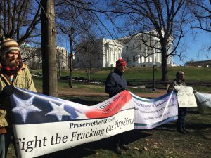 Virginians expressed their opposition to proposed natural gas pipelines in front of the Capitol Building in January.