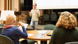 Appalachian Voices' Energy Policy Director Rory McIlmoil addresses attendees of the first-ever Boone Energy Stakeholder Meeting.