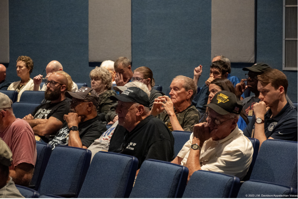 Miners and advocates gather at a hearing on silica dust in Beckley, WV.