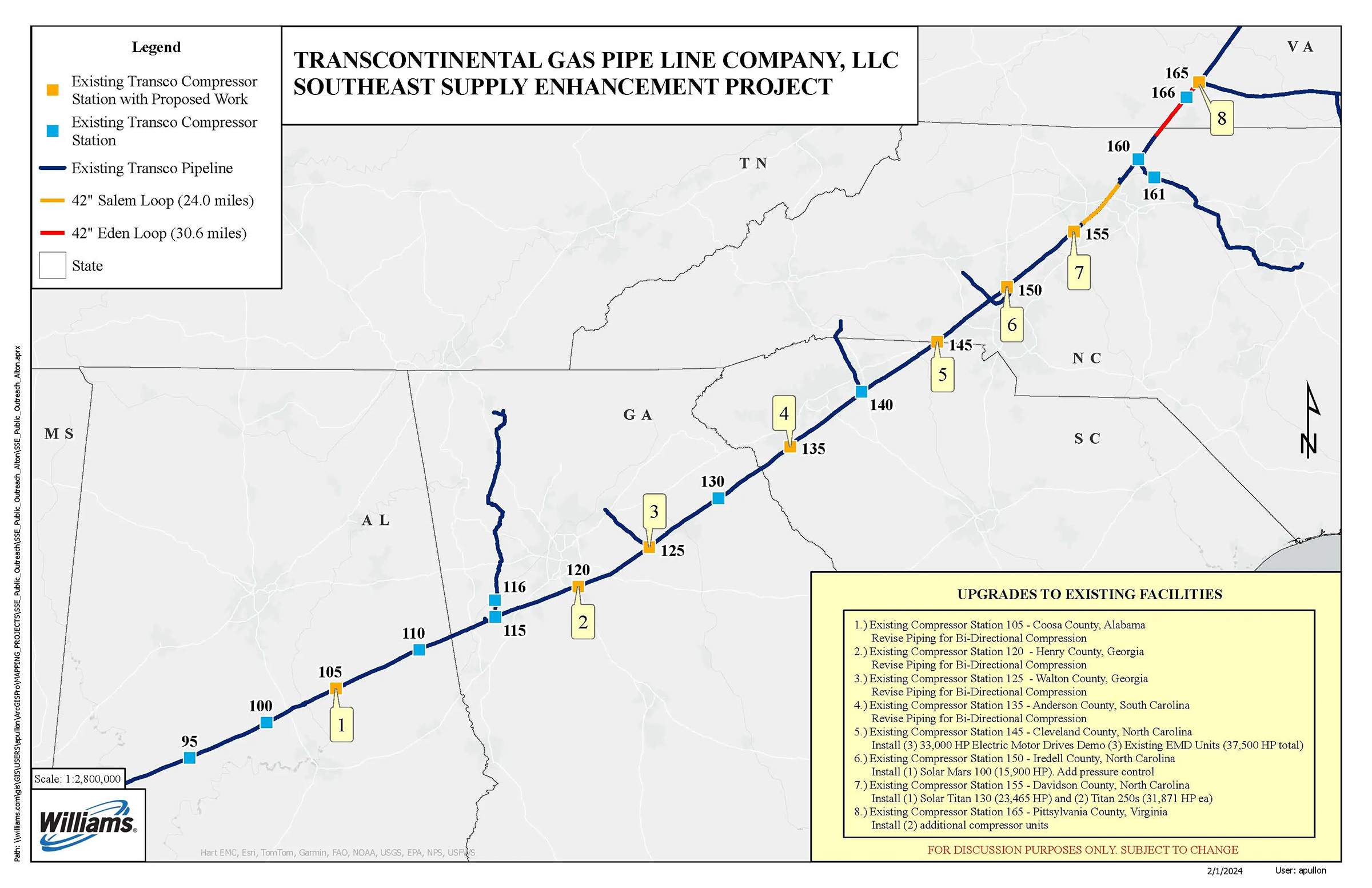 SSE_Public_Outreach_11X17_V7 Map of the Southeast Supply Enhancement Project