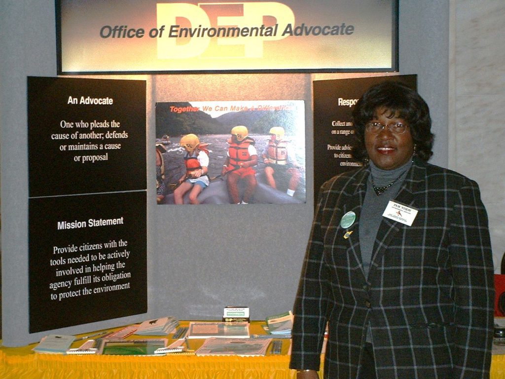 Pam Nixon tables at an event in the early 2000s. Photo courtesy of Pam Nixon