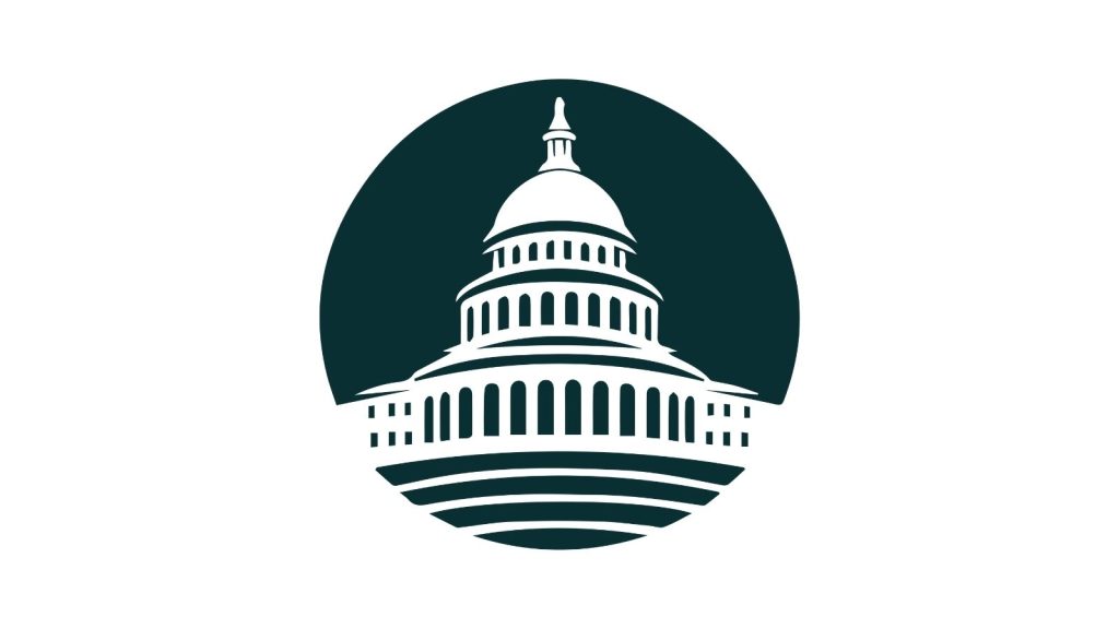 Graphic of the capitol building on a white background