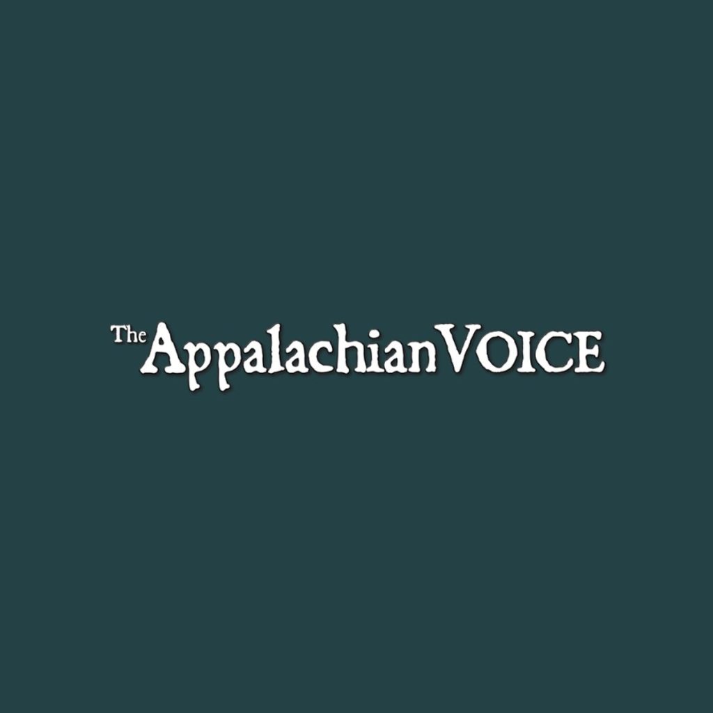 The Appalachian Voice logo on a dark green background
